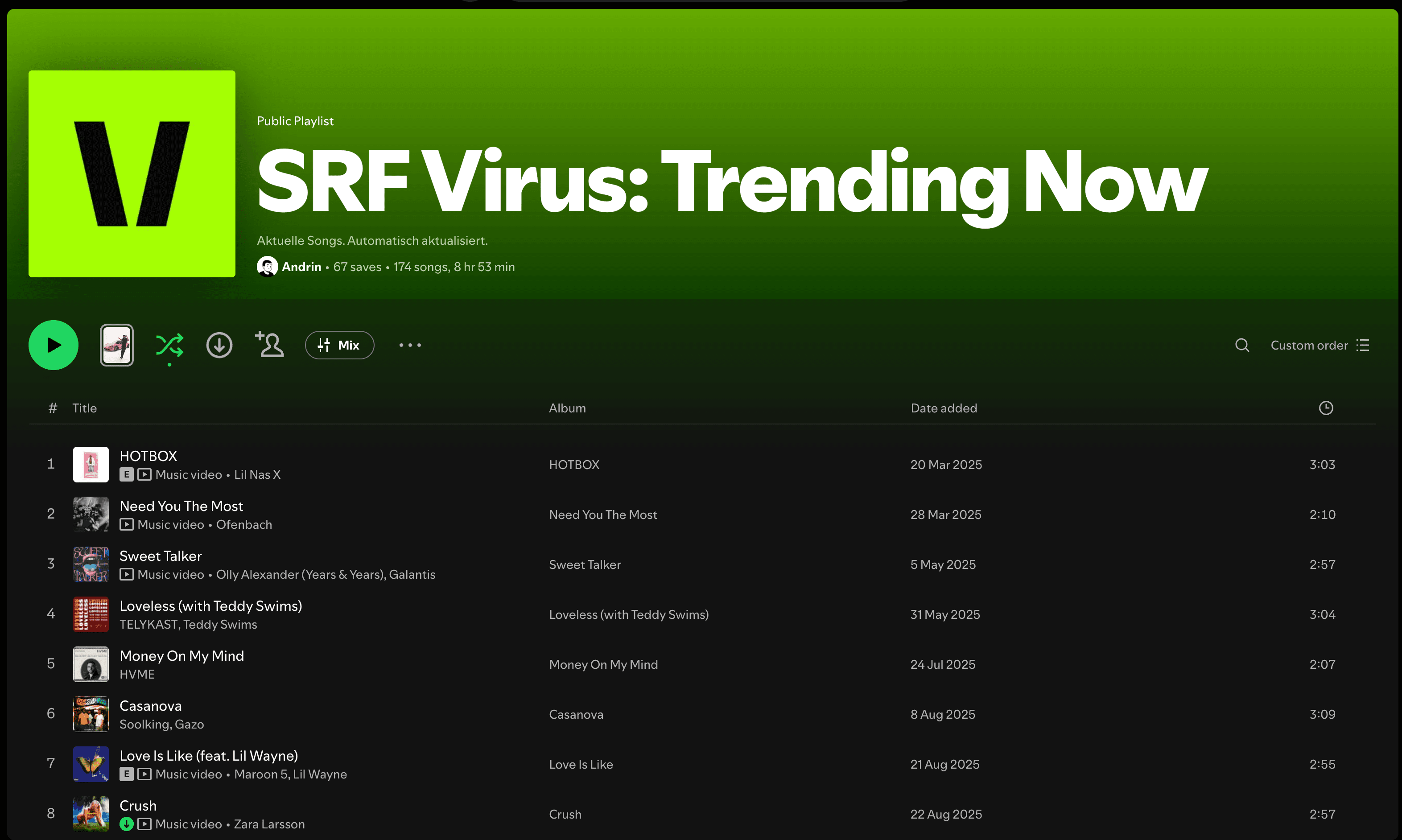 Musik Playlist-Verwaltung